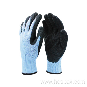 Hespax Acrylic Crinckle Latex Coated Construction Work Glove